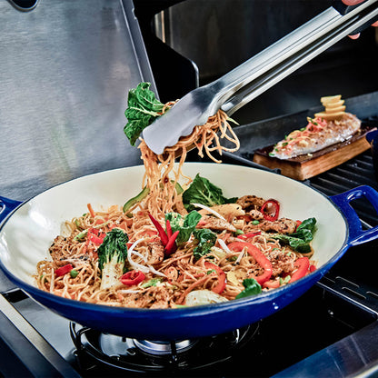 Wok de parrilla de hierro fundido